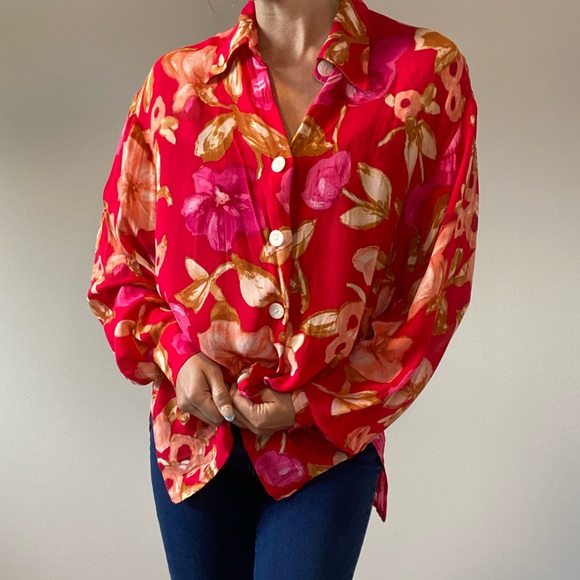 Vintage Pink Floral Blouse - Picture 11 of 14